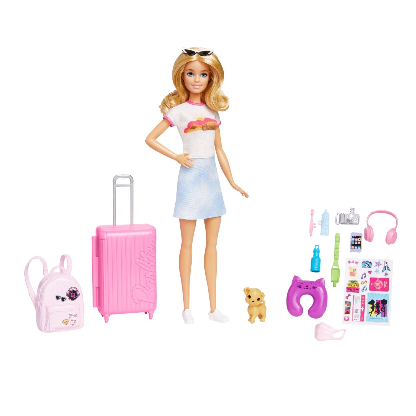 Papusa Barbie, In vacanta, cu 10 accesorii