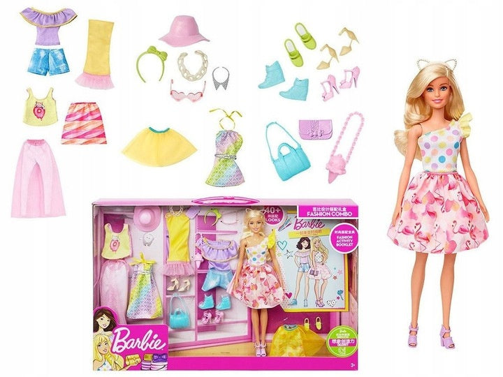 Papusa Barbie Fashion Combo cu garderoba completa