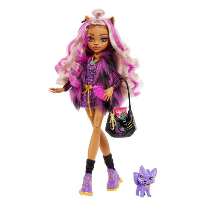 Set de Joaca Monster High Cu Papusa Clawdeen Wolf Si Accesorii, Studio Dressing Tip Boutique Cu Peste 20 de Accesorii