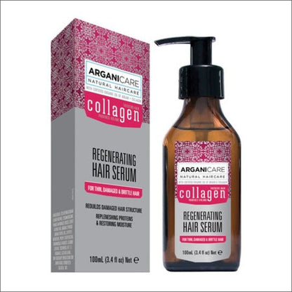 Ser reparator Arganicare cu colagen pentru par subtire, deteriorat si fragil, 100 ml ARGANICARE